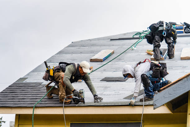 Professional Gutter Installation technician working in Harwood Heights, IL